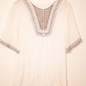 Sheer Cream blouse tunic boutique